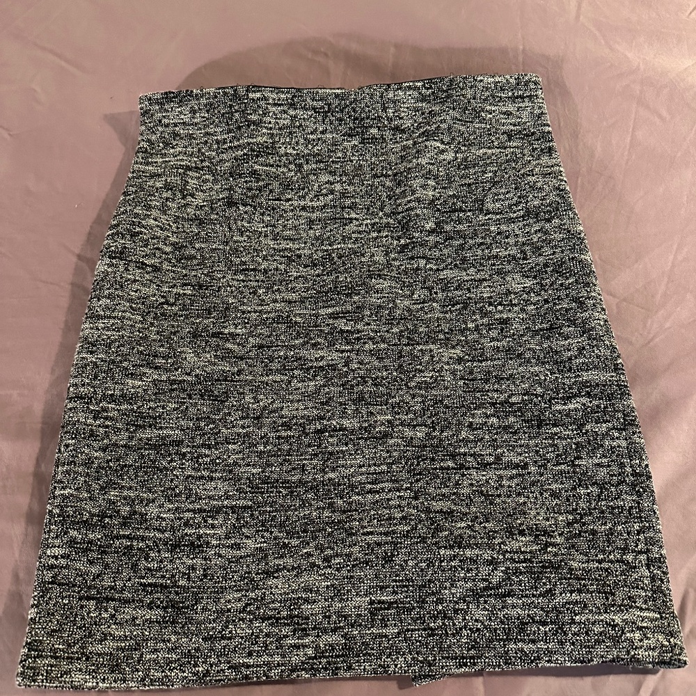 Ann Taylor Textured Marled Black/White/Gray Pencil Skirt